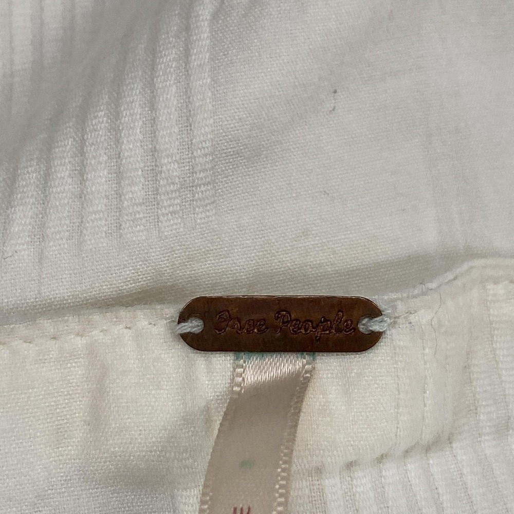 Free People Summer Ready Dress Womens Large Ivory Cutout‎ Buttons Beachy Boho - Picture 8 of 14